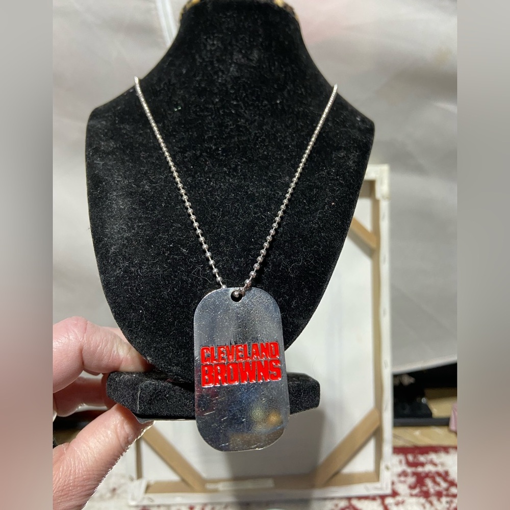 Cree Cleveland Browns Dog Tag Necklace. Football